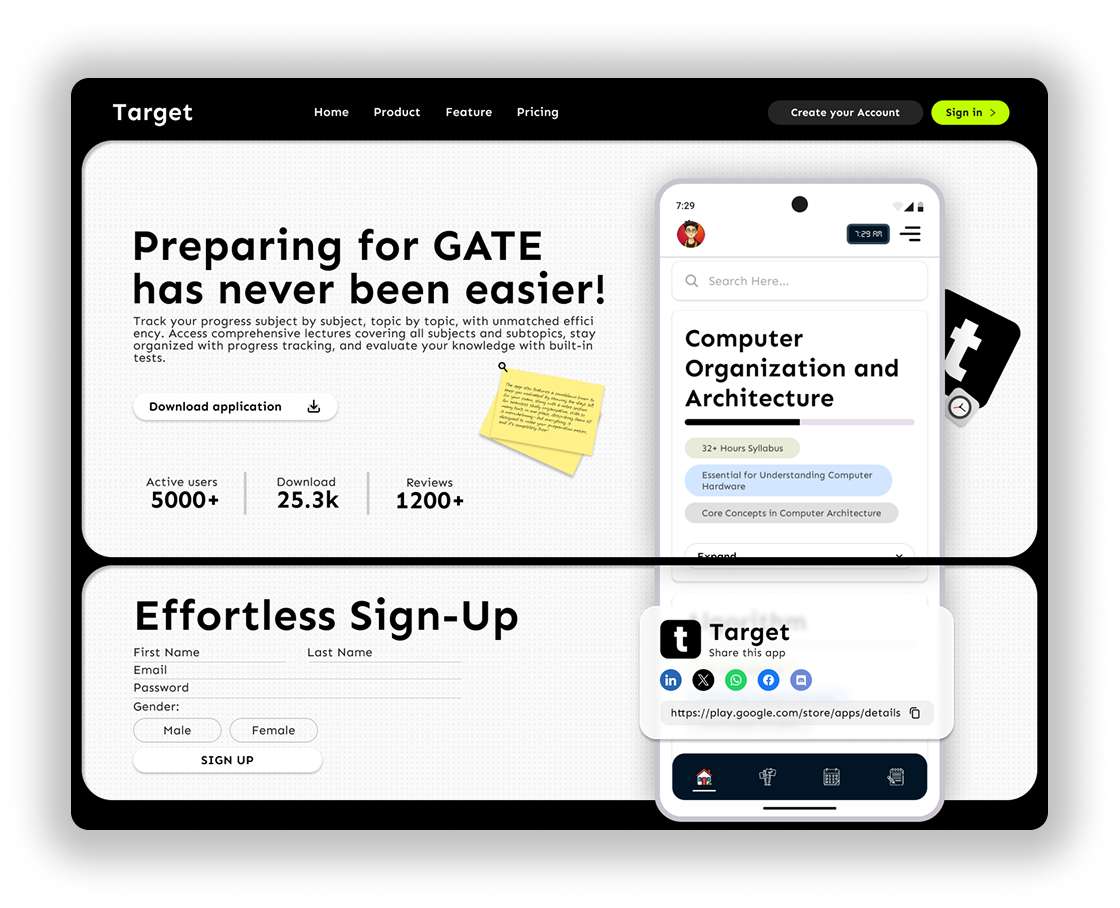 Target App Landing Page